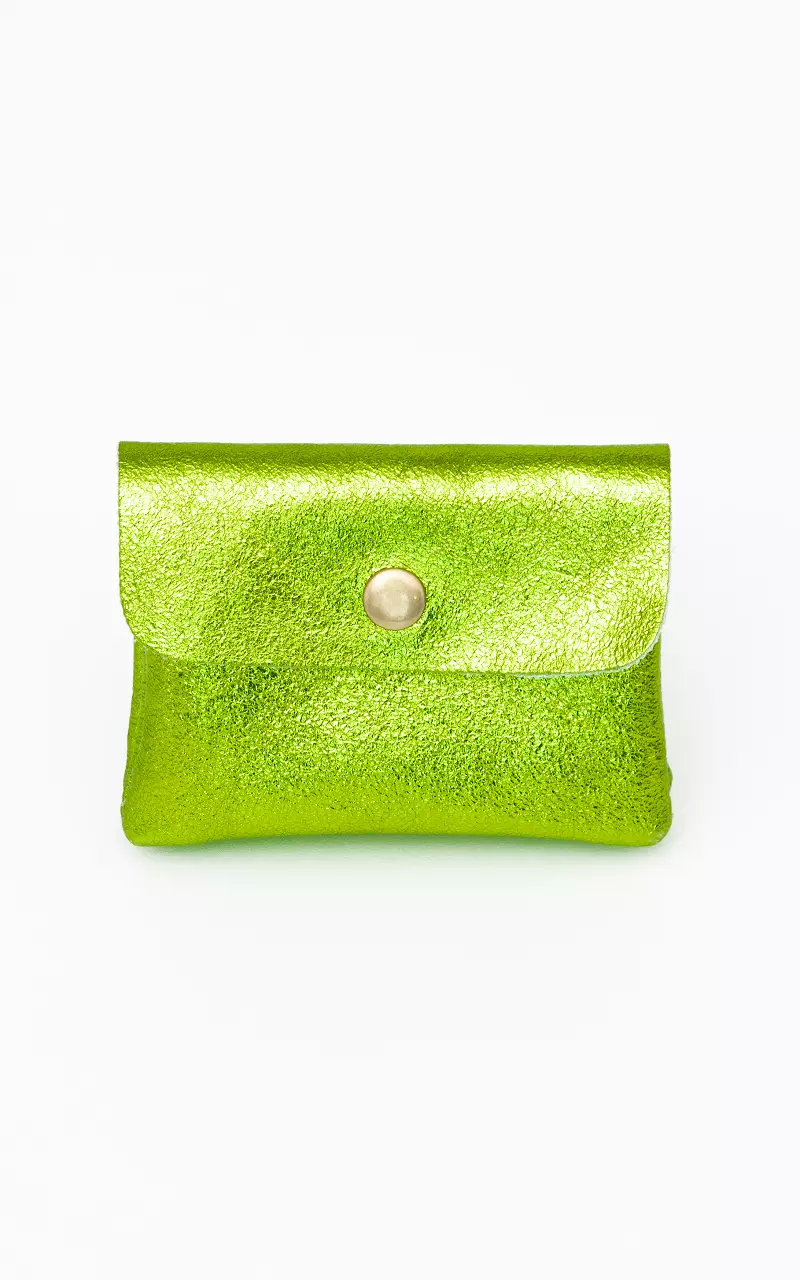 Metallic wallet with stud Light Green
