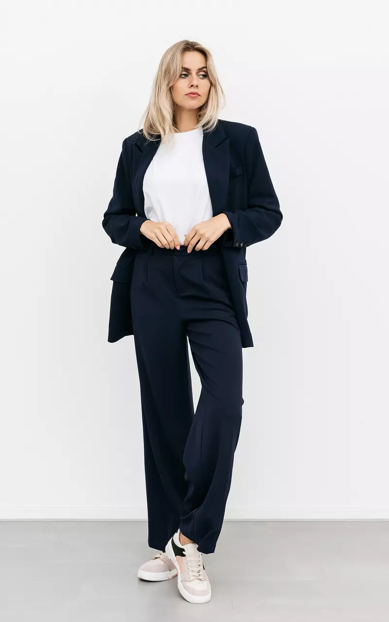 Wide leg trousers with pockets Dark Blue