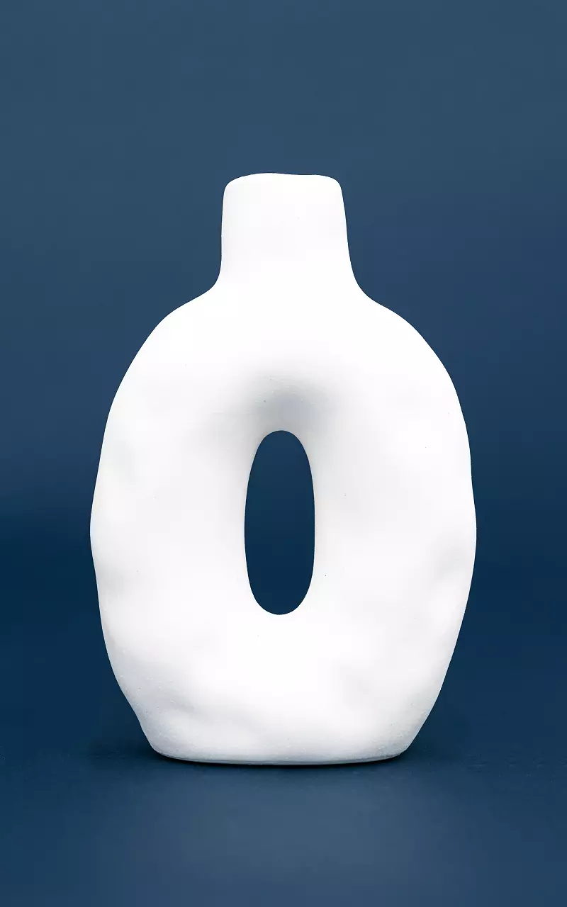 Ring-shaped vase White