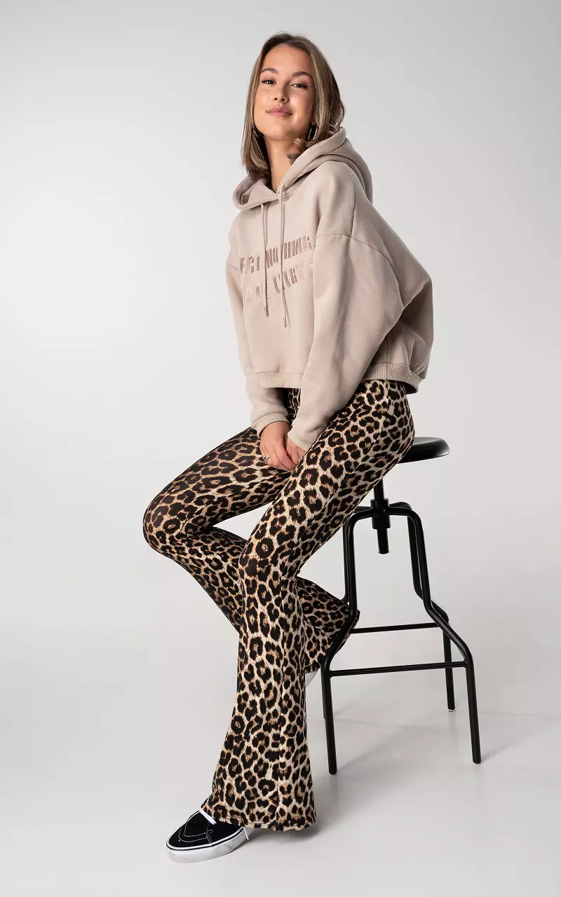 Leopard high waist flared trousers Leopard