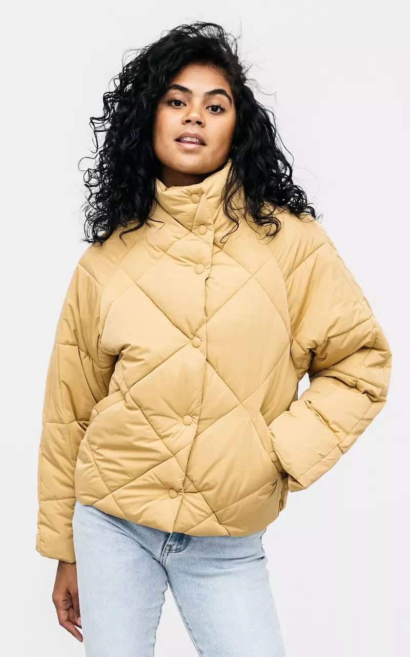 Yellow hot sale quilted coat