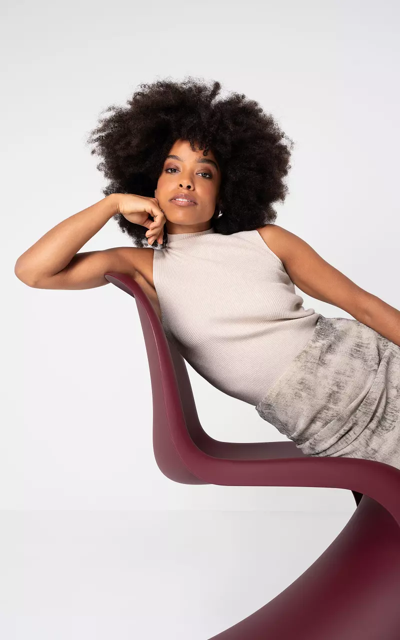 Turtleneck top Beige