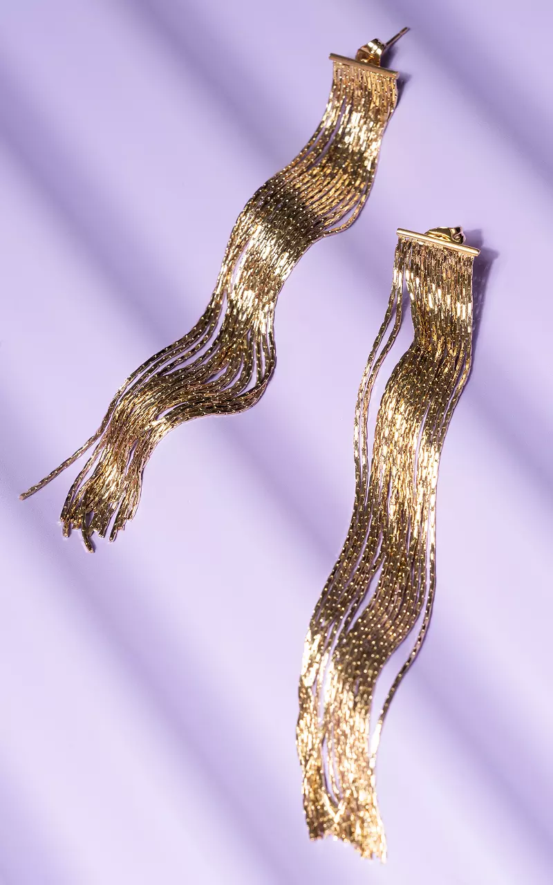 Lange Ohrringe aus Edelstahl  Gold