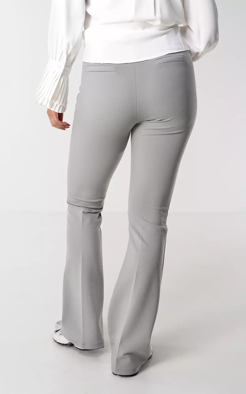 HIGH WAISTED FLARED TROUSERS, Grey