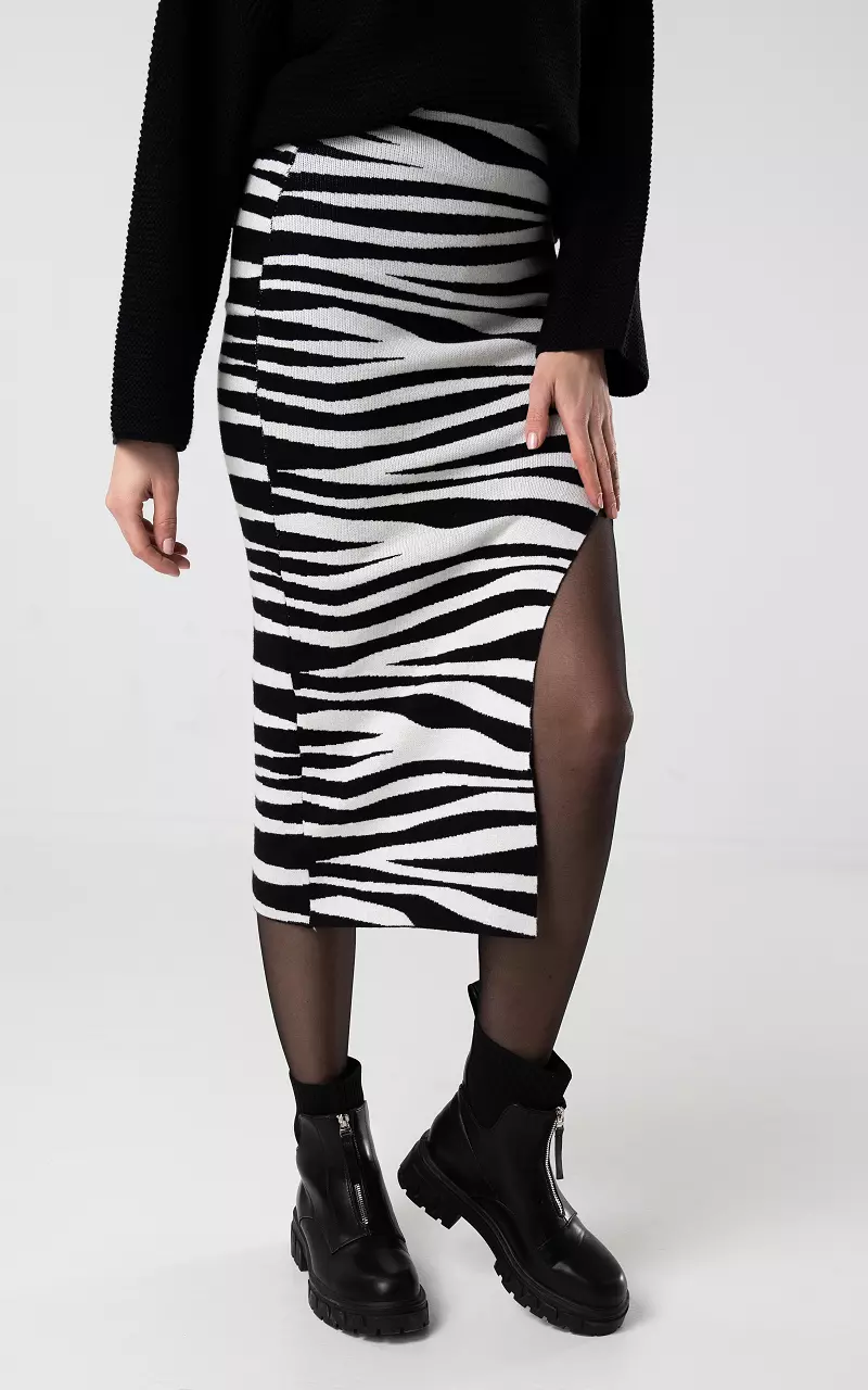 Zebra print skirt with split Guts Gusto GUTSGUSTO.COM