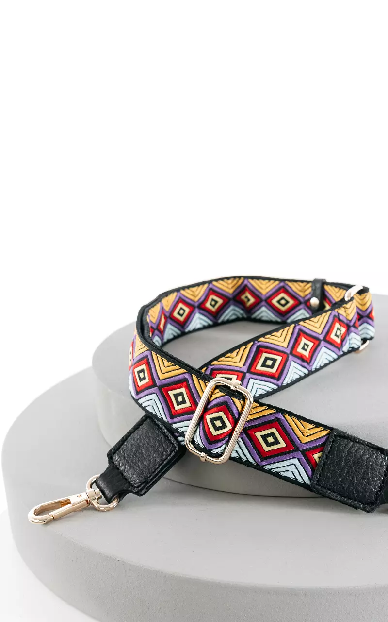 Adjustable bag strap with gold-coloured details Purple Yellow