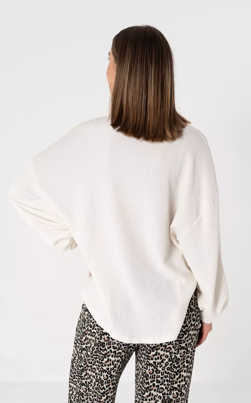 Oversized blouse with buttons Cream