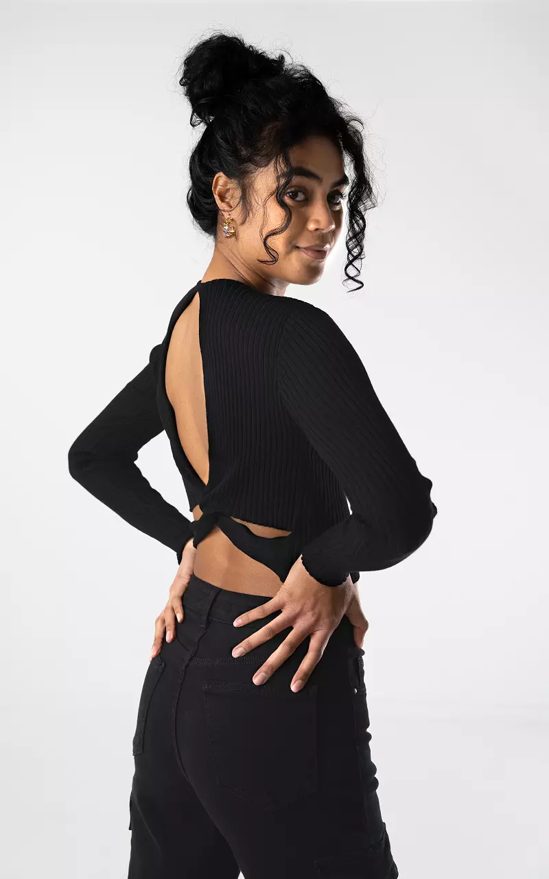Cropped top with open back Black