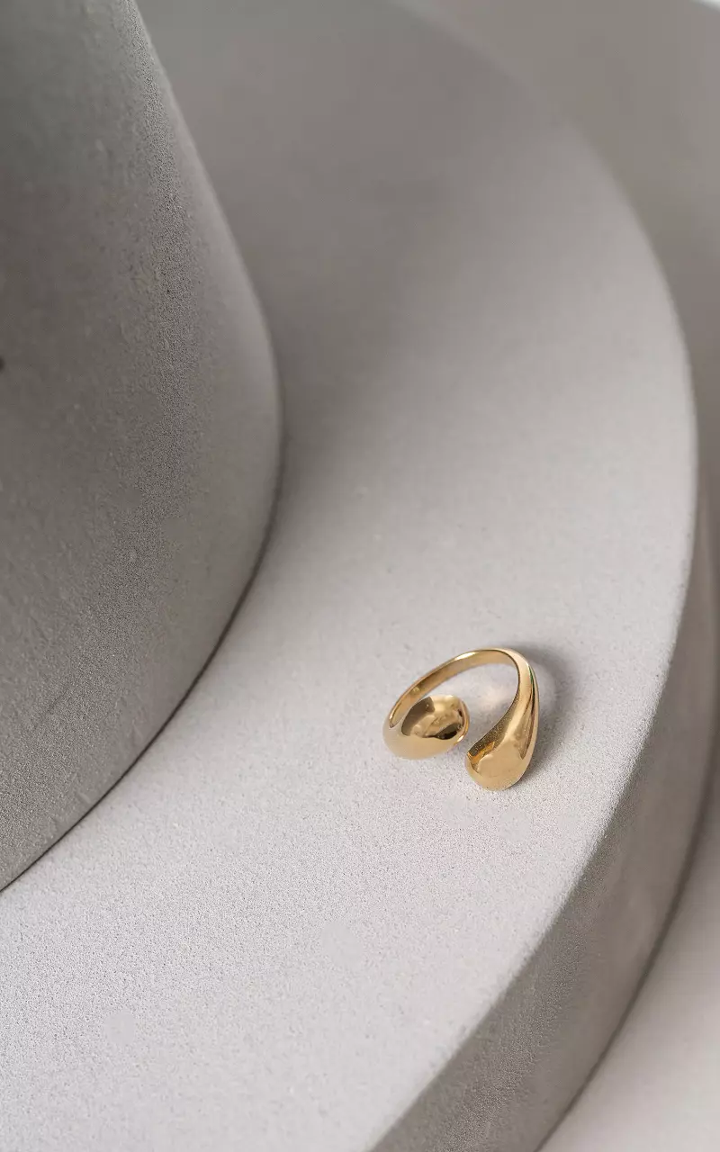 Verstelbare ring van stainless steel Goud