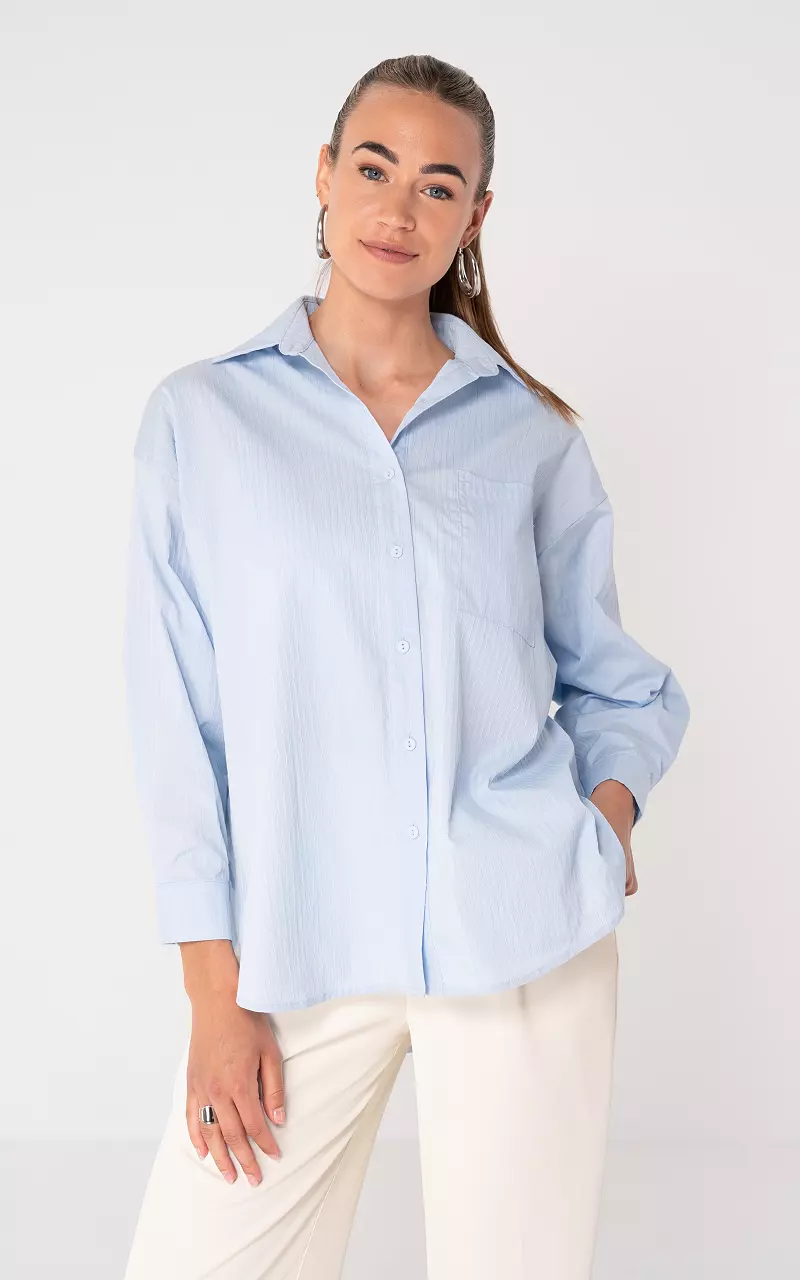 Oversized basic blouse Light Blue