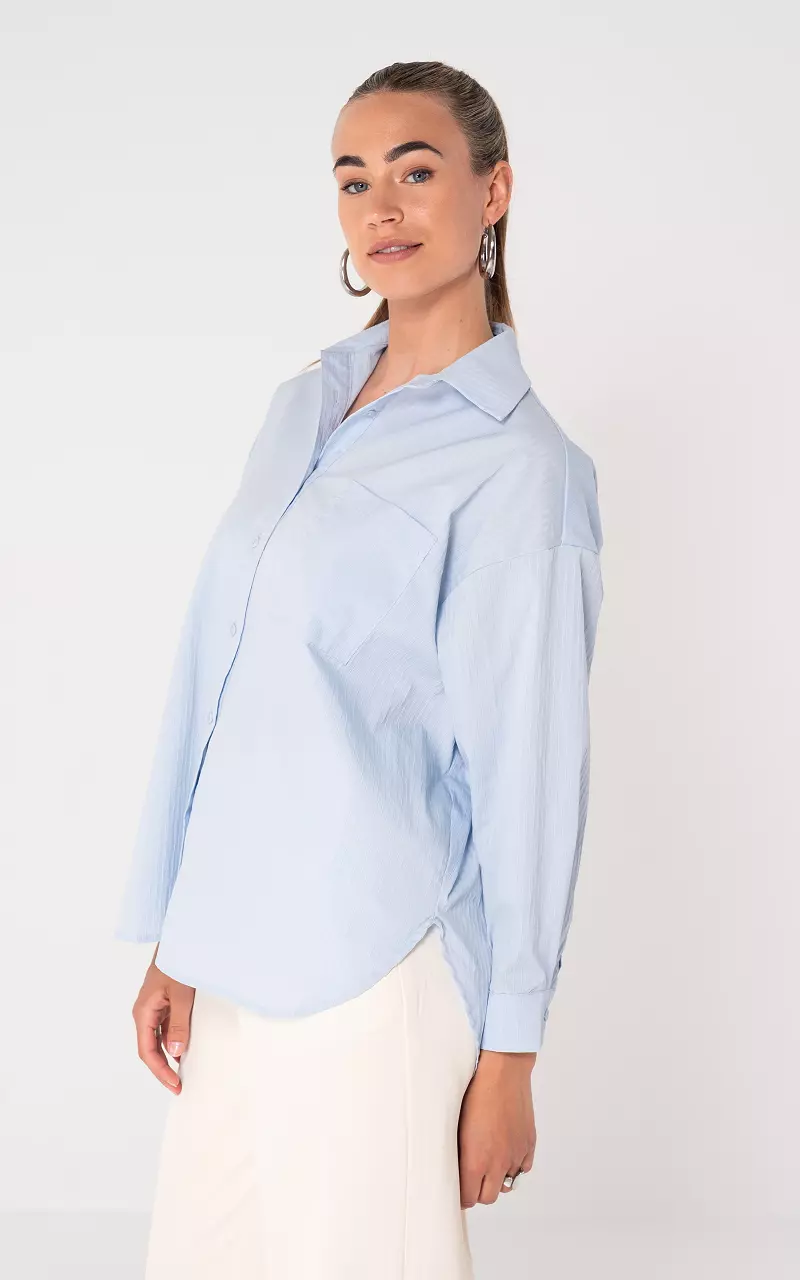 Oversized basic blouse Light Blue