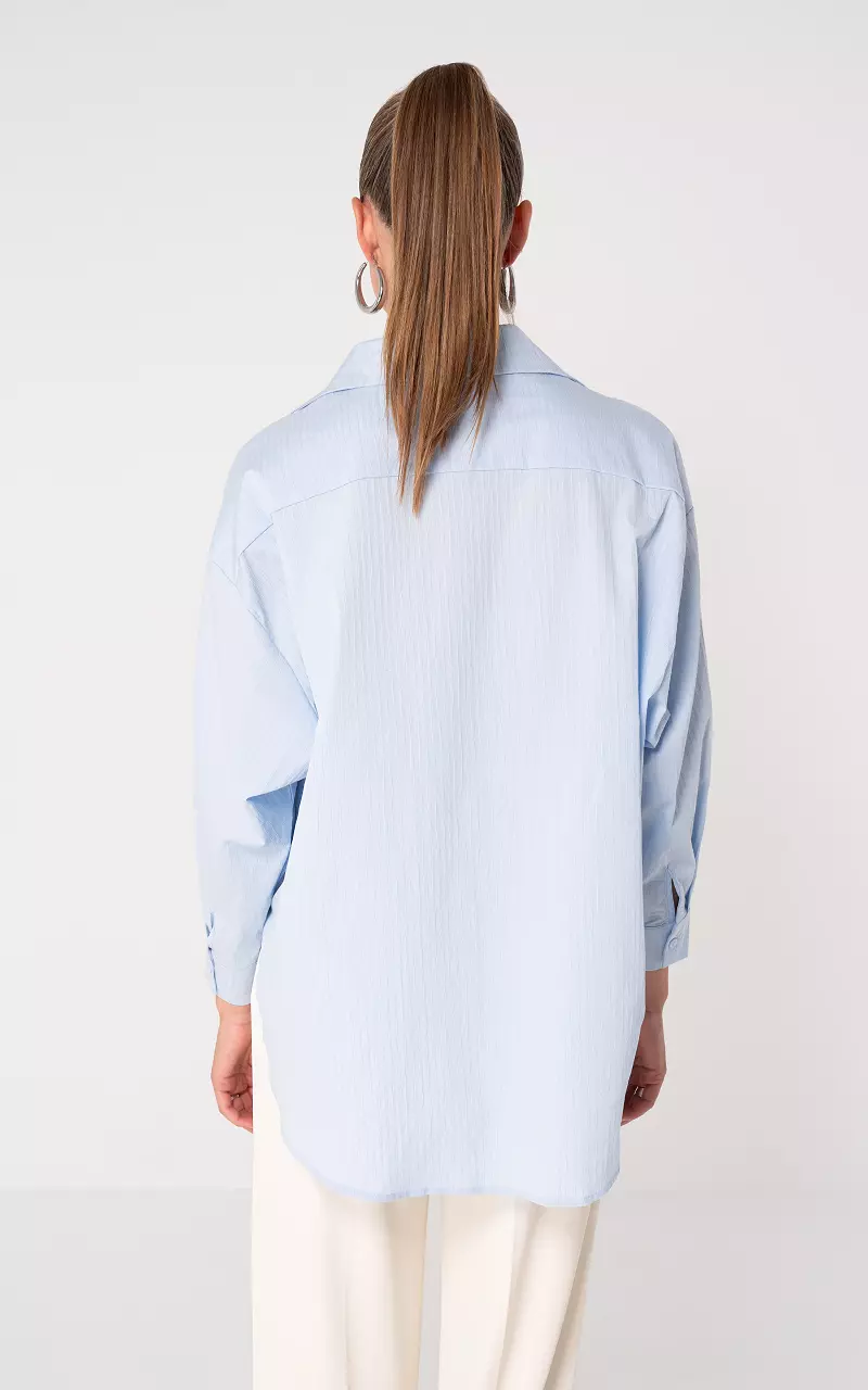 Oversized basic blouse Light Blue