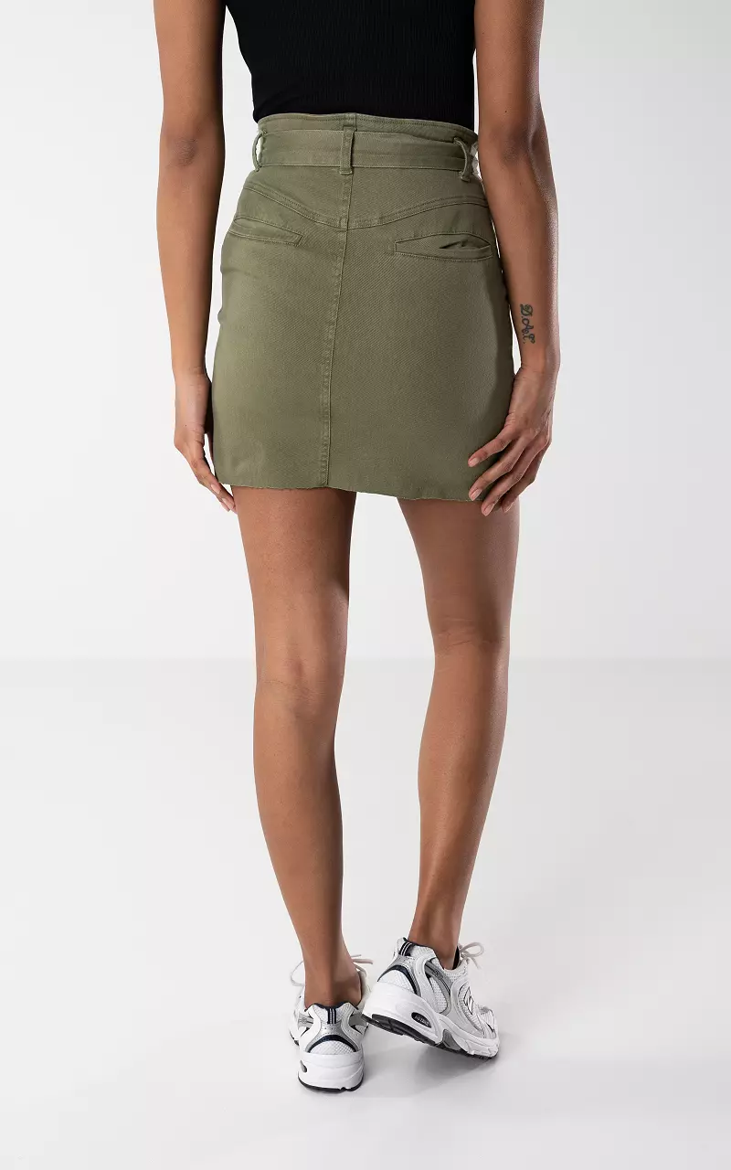JNGSA Women's Low Waist Button Bodycon Mini Cargo Denim Skirt with Pocket  Summer Denim Work Casual Mid-length Skirt Summer Trendy Army Green -  Walmart.com