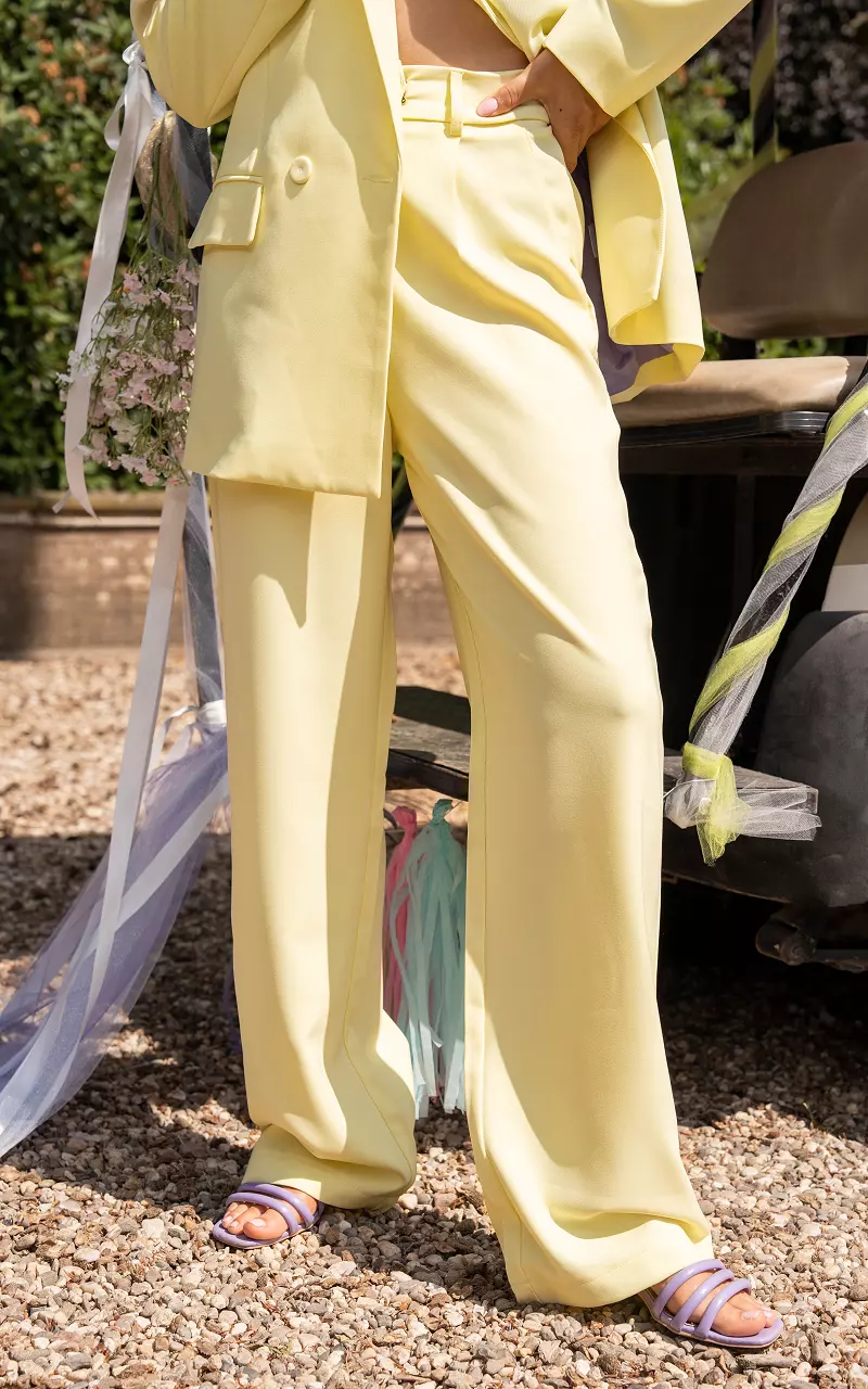 Straight wide leg trousers - Light Yellow