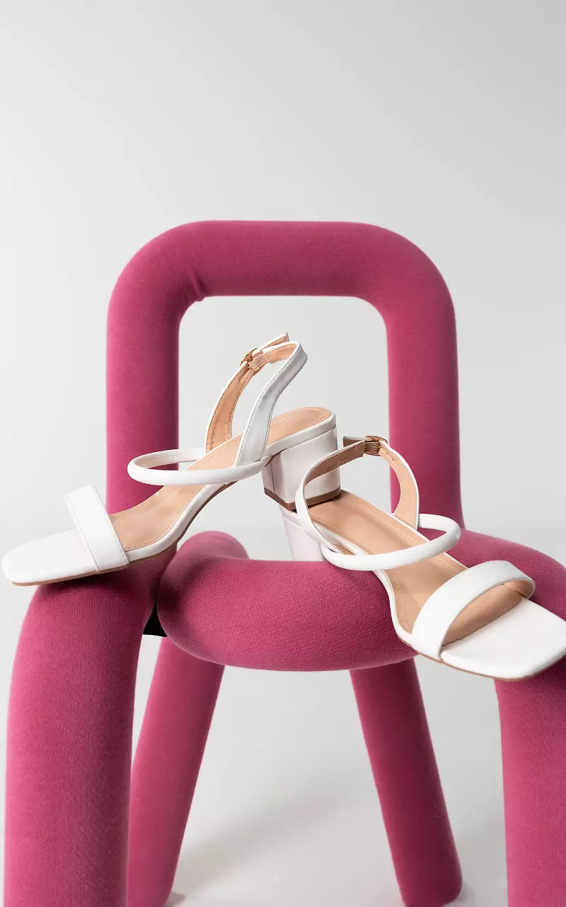 Heels with adjustable ankle strap White