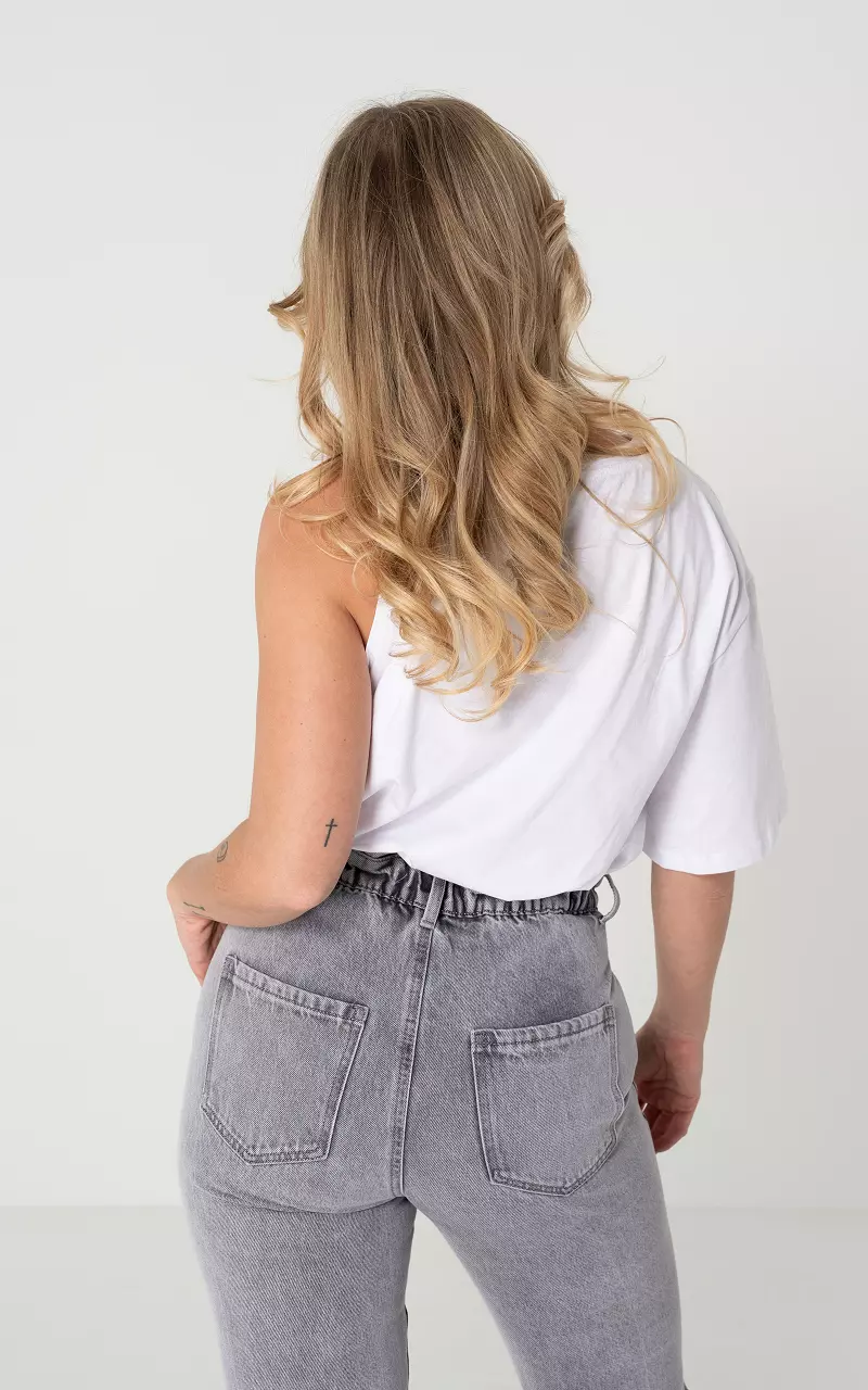 Asymmetrical cotton shirt White