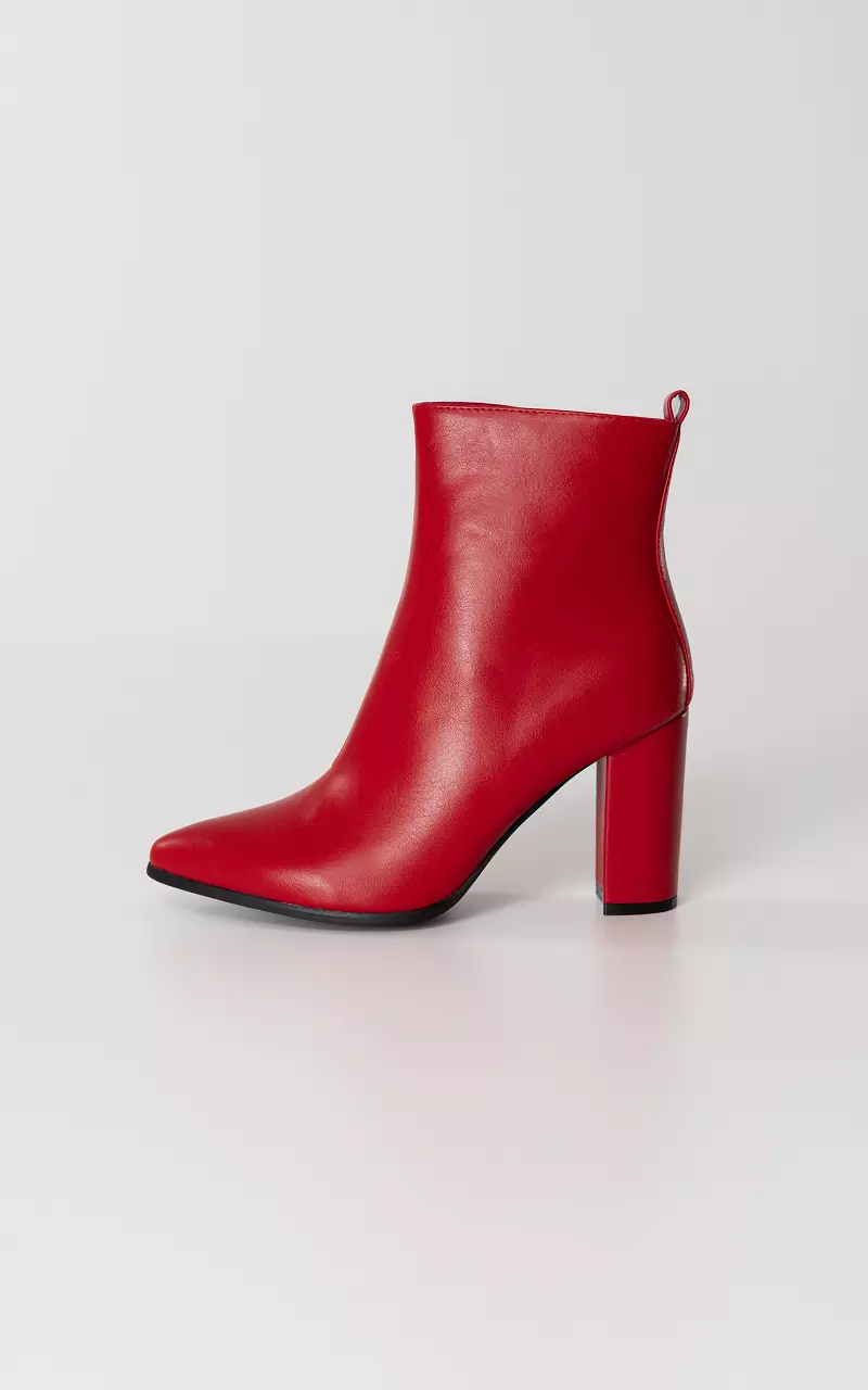 Selva Red Zip Patent Heel Ankle Boots - Fast & Tracked Delivery