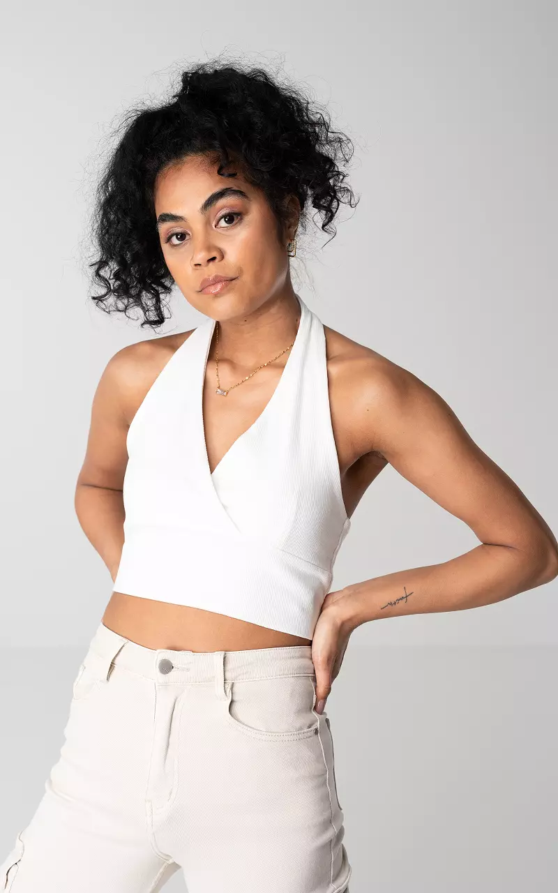 Cropped halter top - White, Guts & Gusto