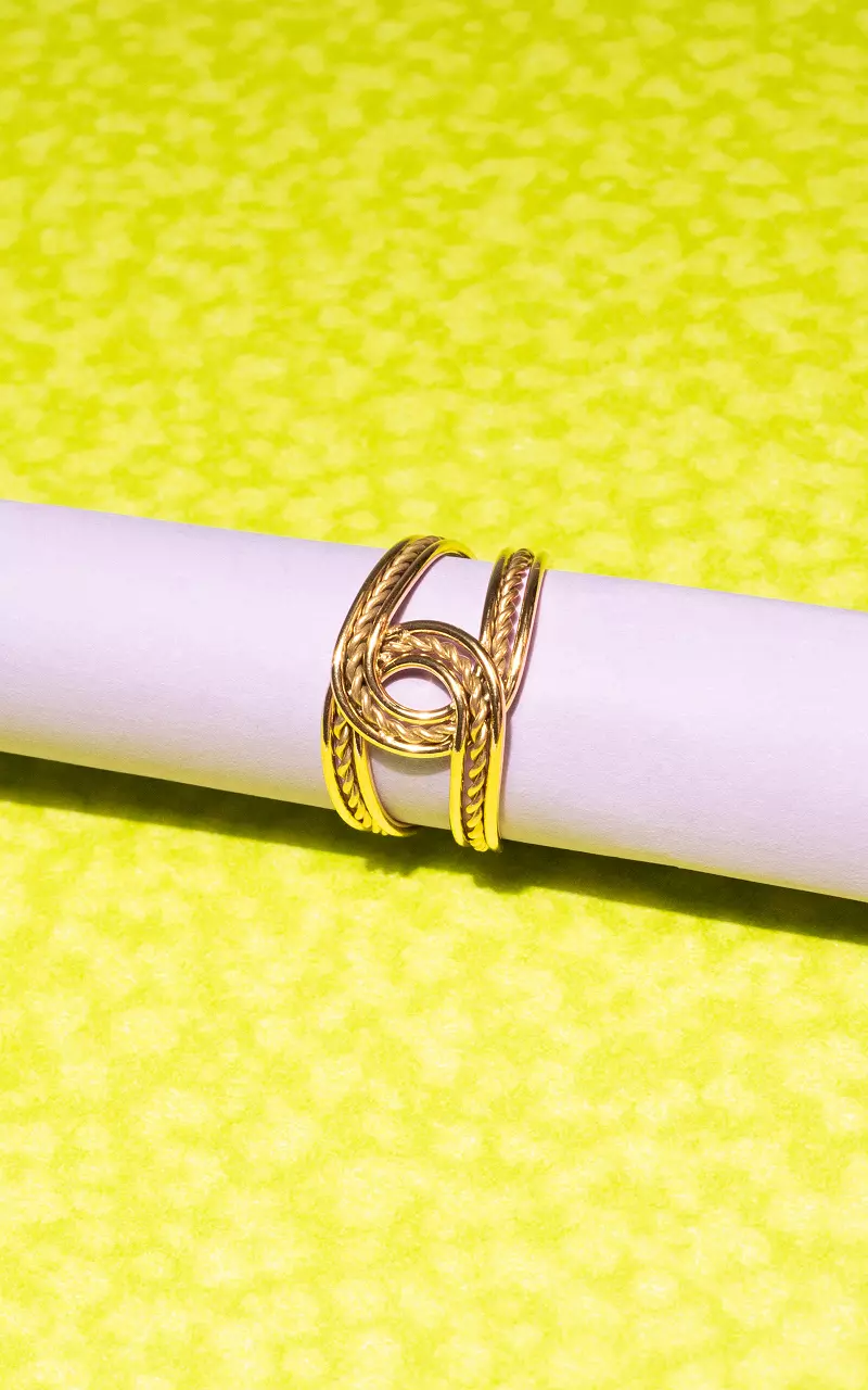 Adjustable ring with knot Gold