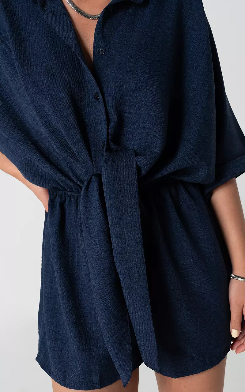 Jumpsuit with waist tie Blue