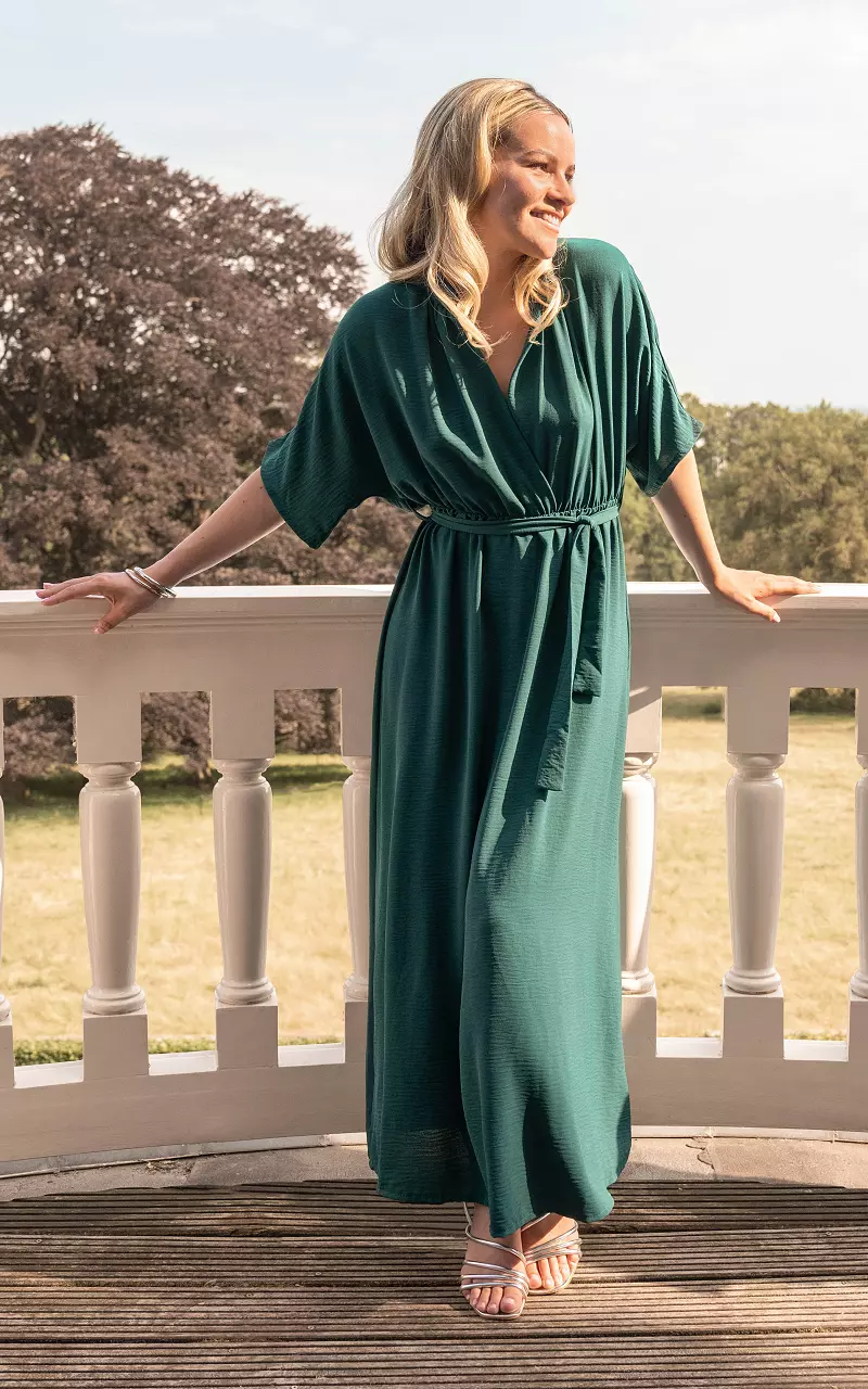 Maxi dress with short sleeves Emerald