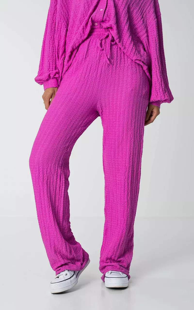 Wide leg trousers with pattern Purple
