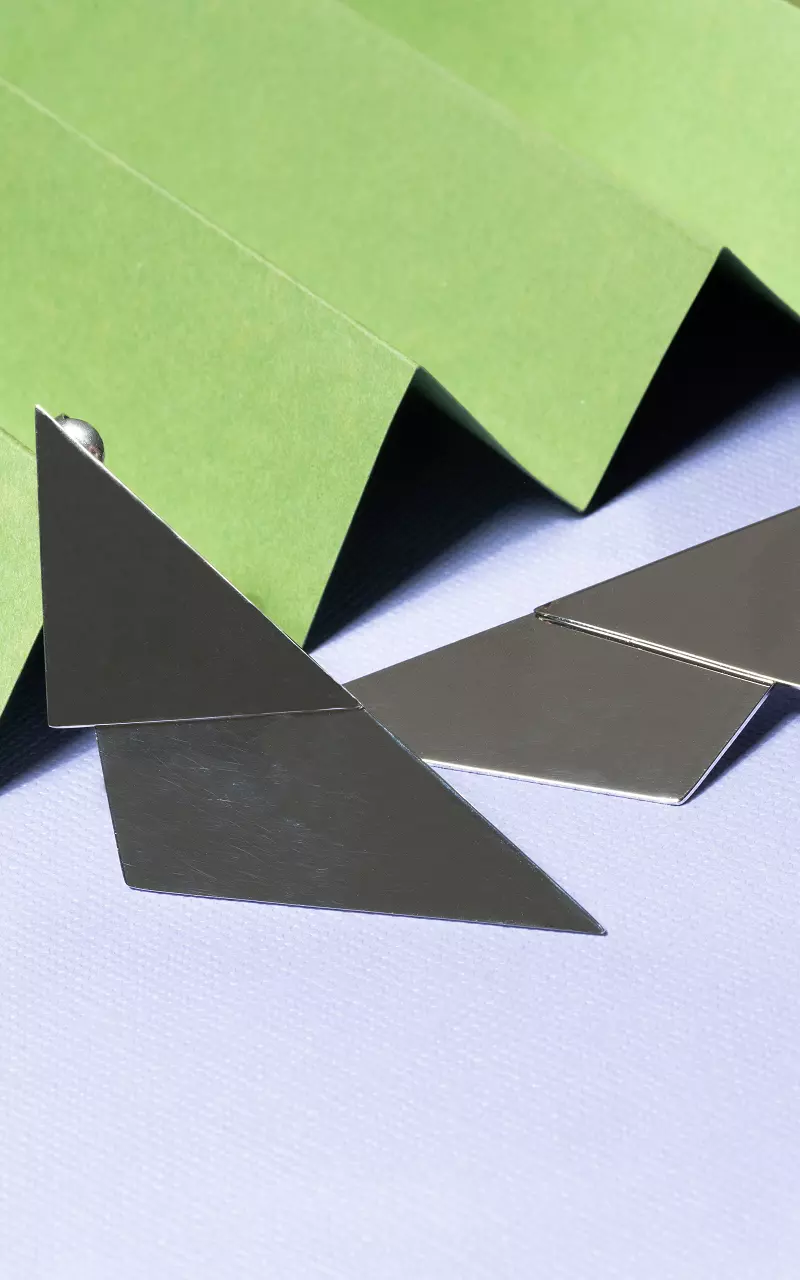 Dreieckige Ohrringe aus Edelstahl Silber