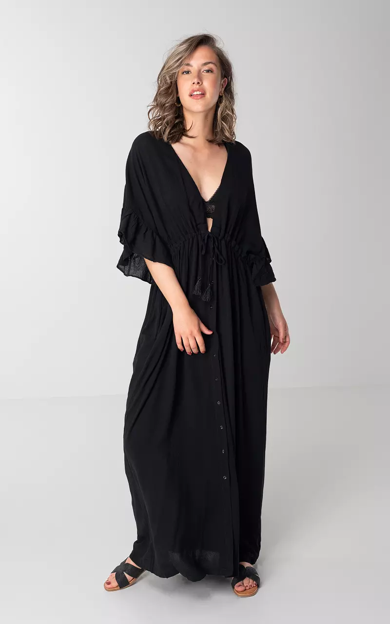 Maxi dress with buttons Black