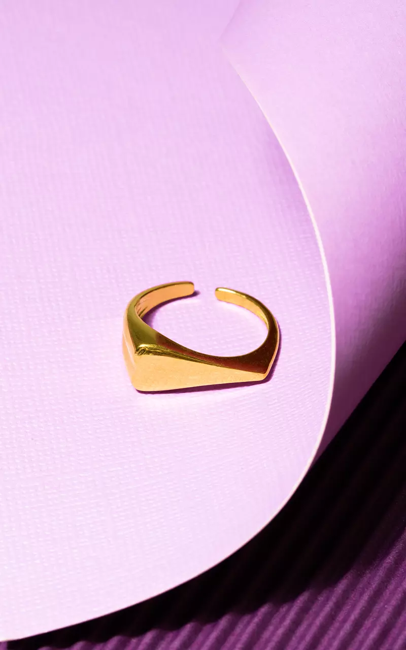 Adjustable ring with stainless steel Gold