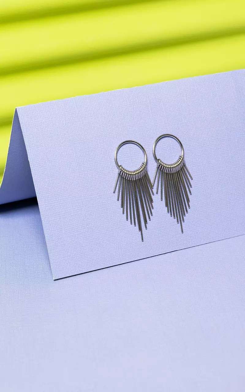 Silver steel online earrings