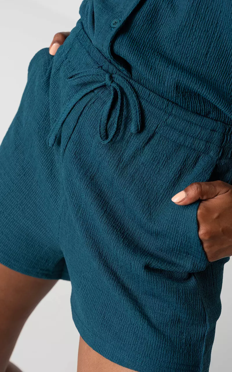 Shorts mit Struktur Petrol