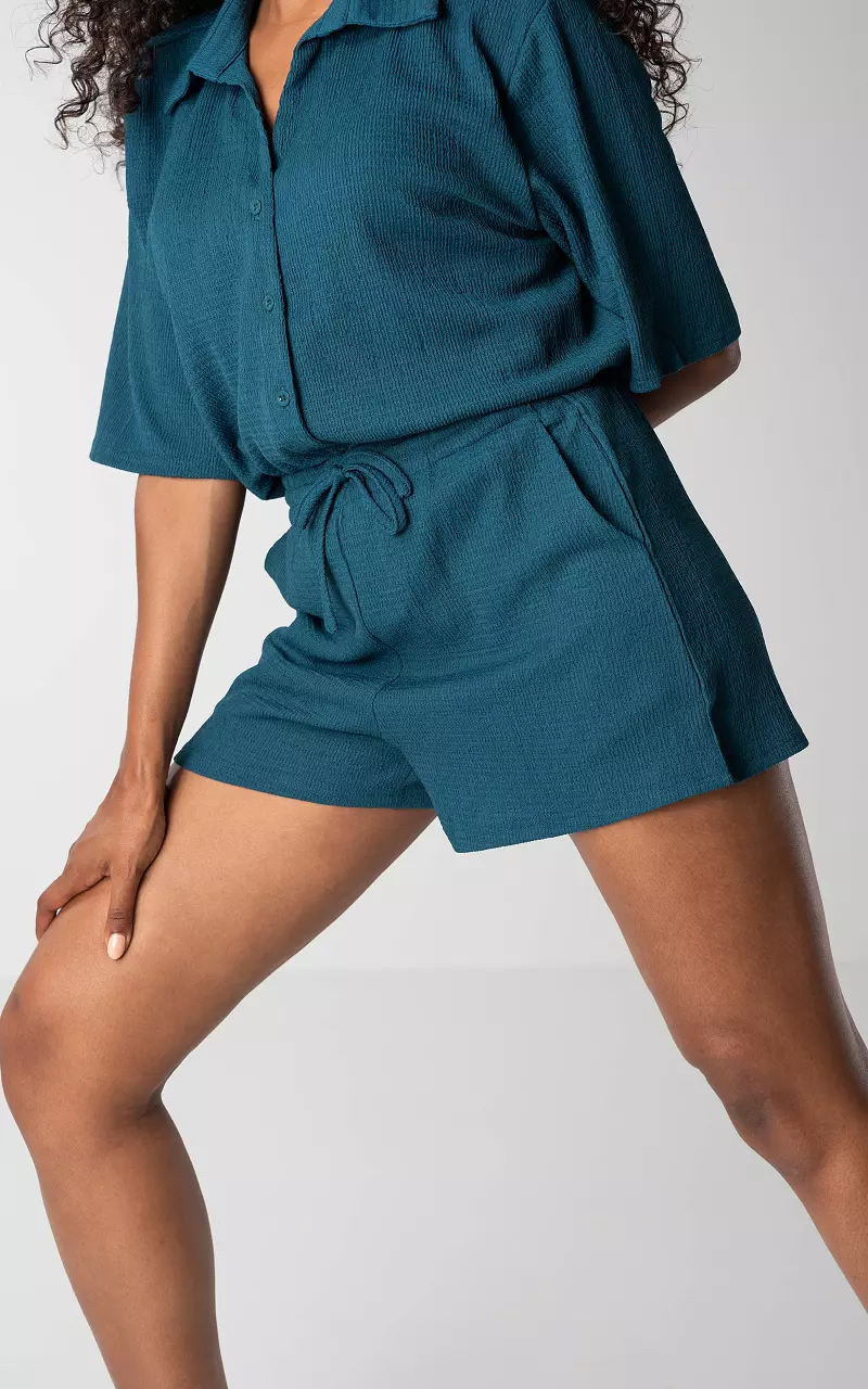 Shorts mit Struktur Petrol