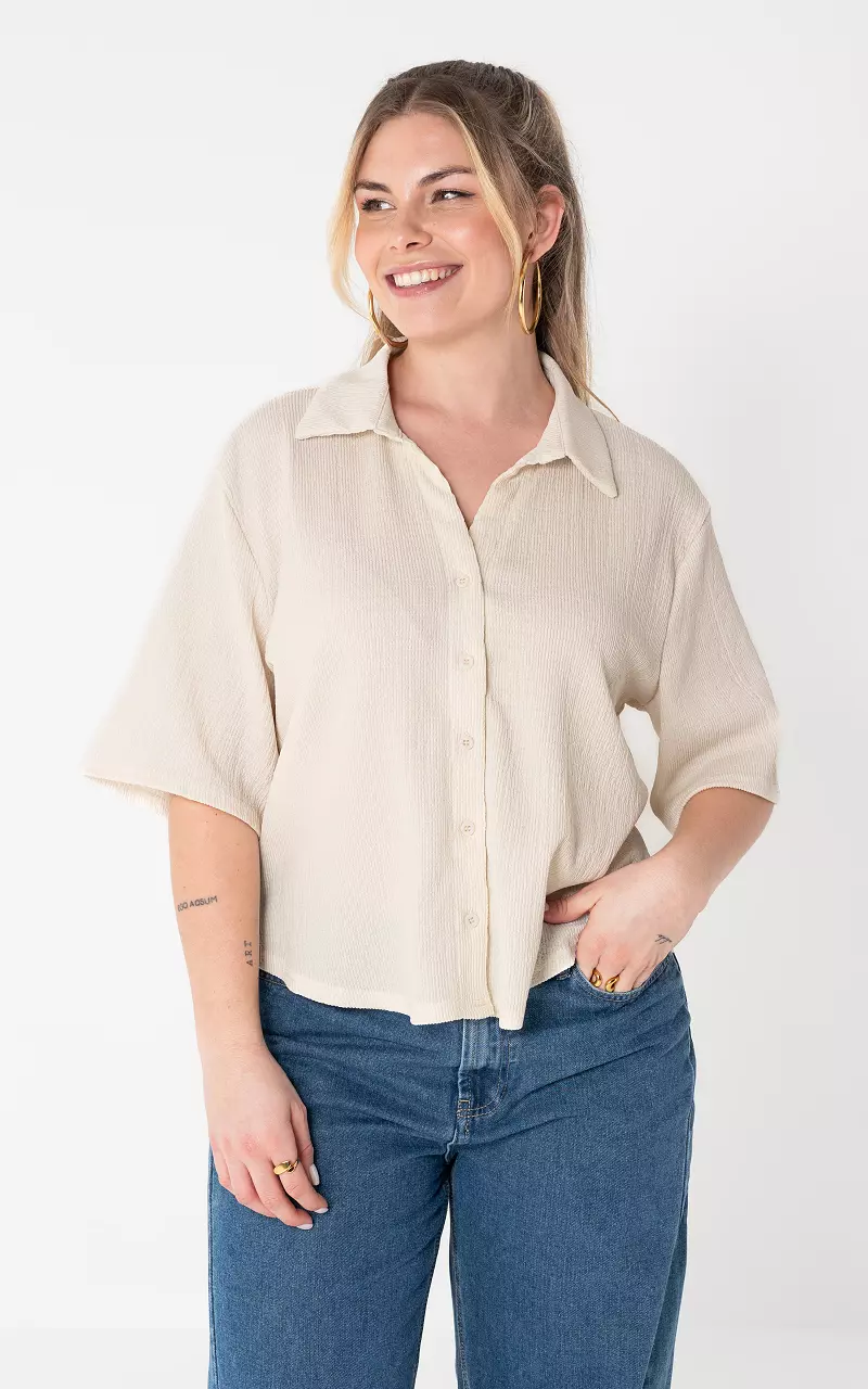 Locker fallende Bluse Creme
