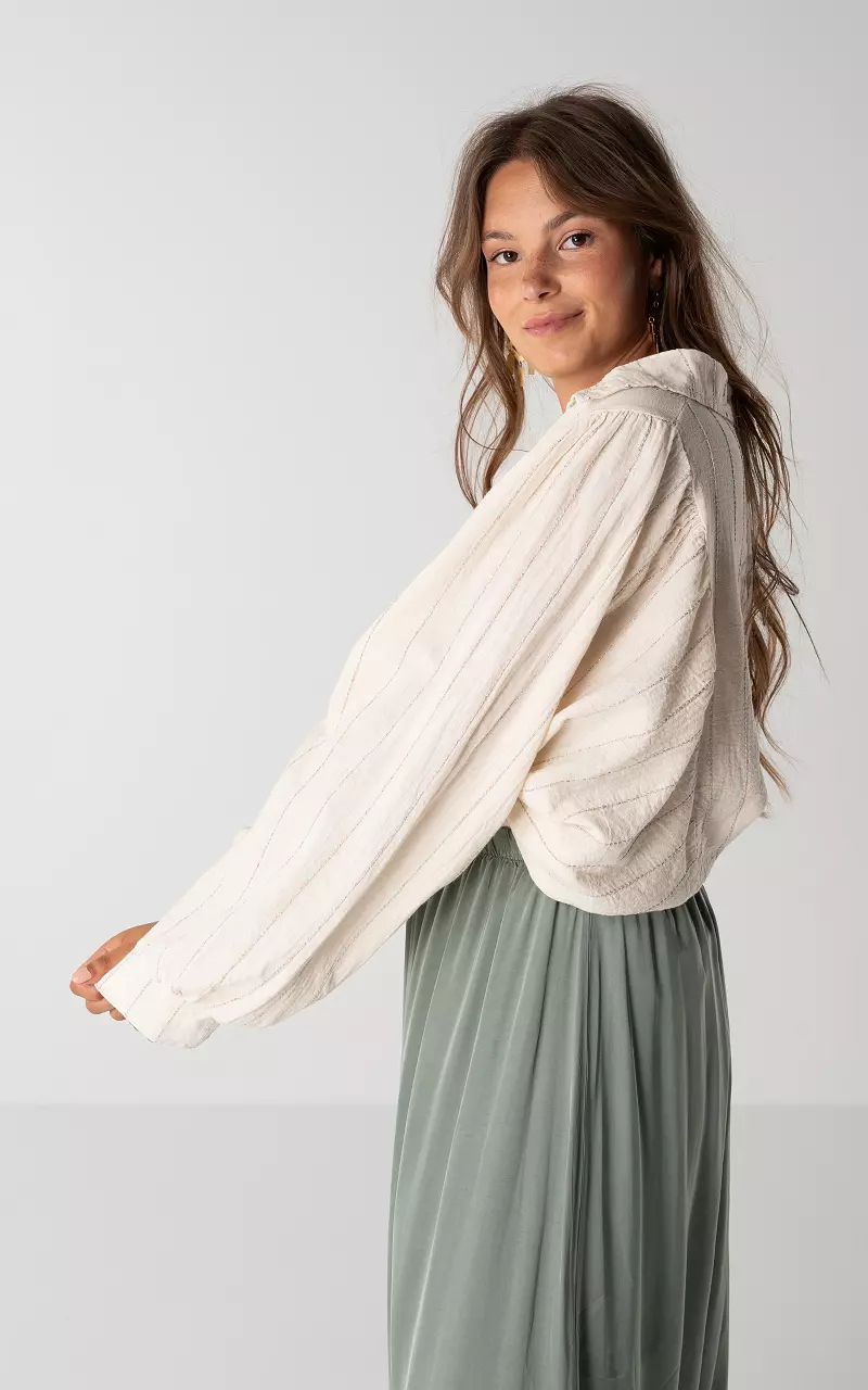 Blouse with bat sleeves Beige