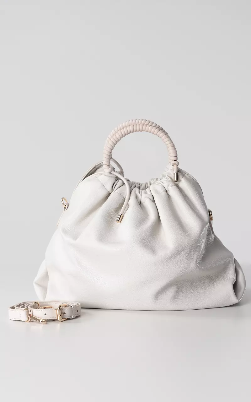 Tas met ronde handvaten Creme