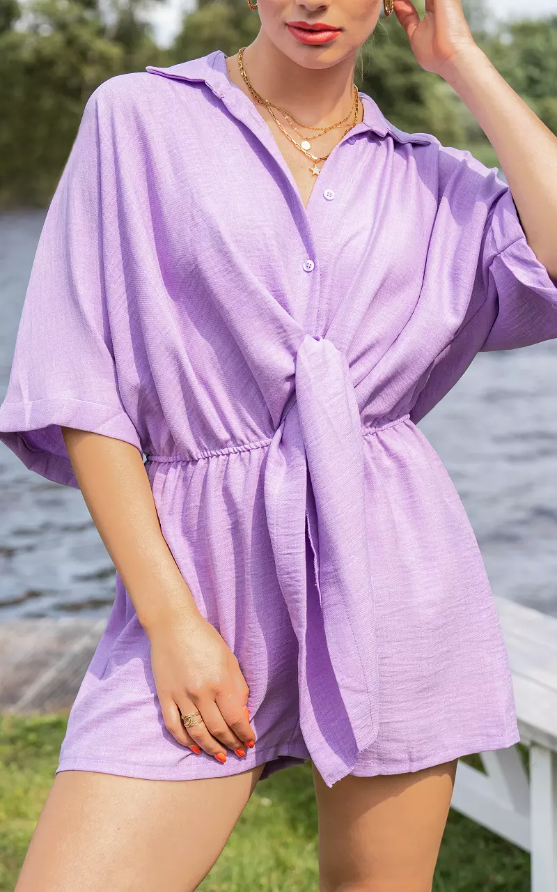 Jumpsuit with waist tie Lilac