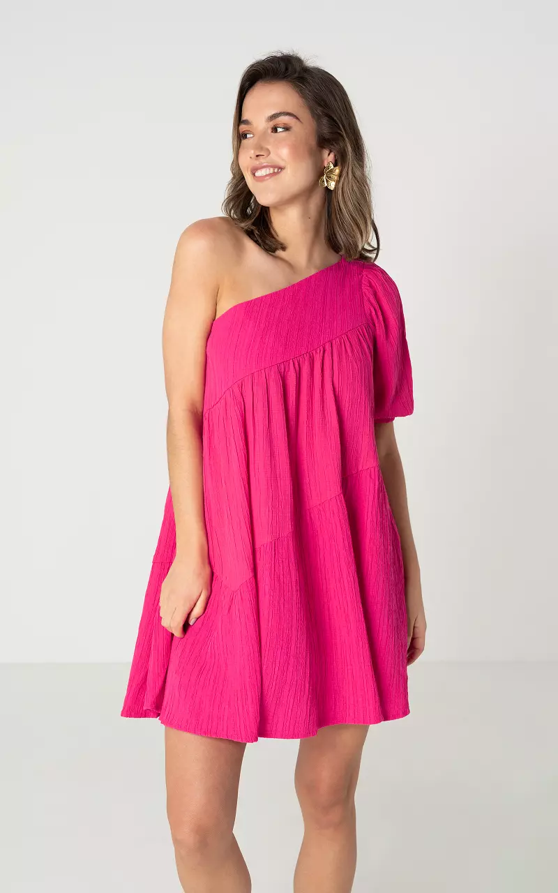 One Shoulder Kleid  Pink