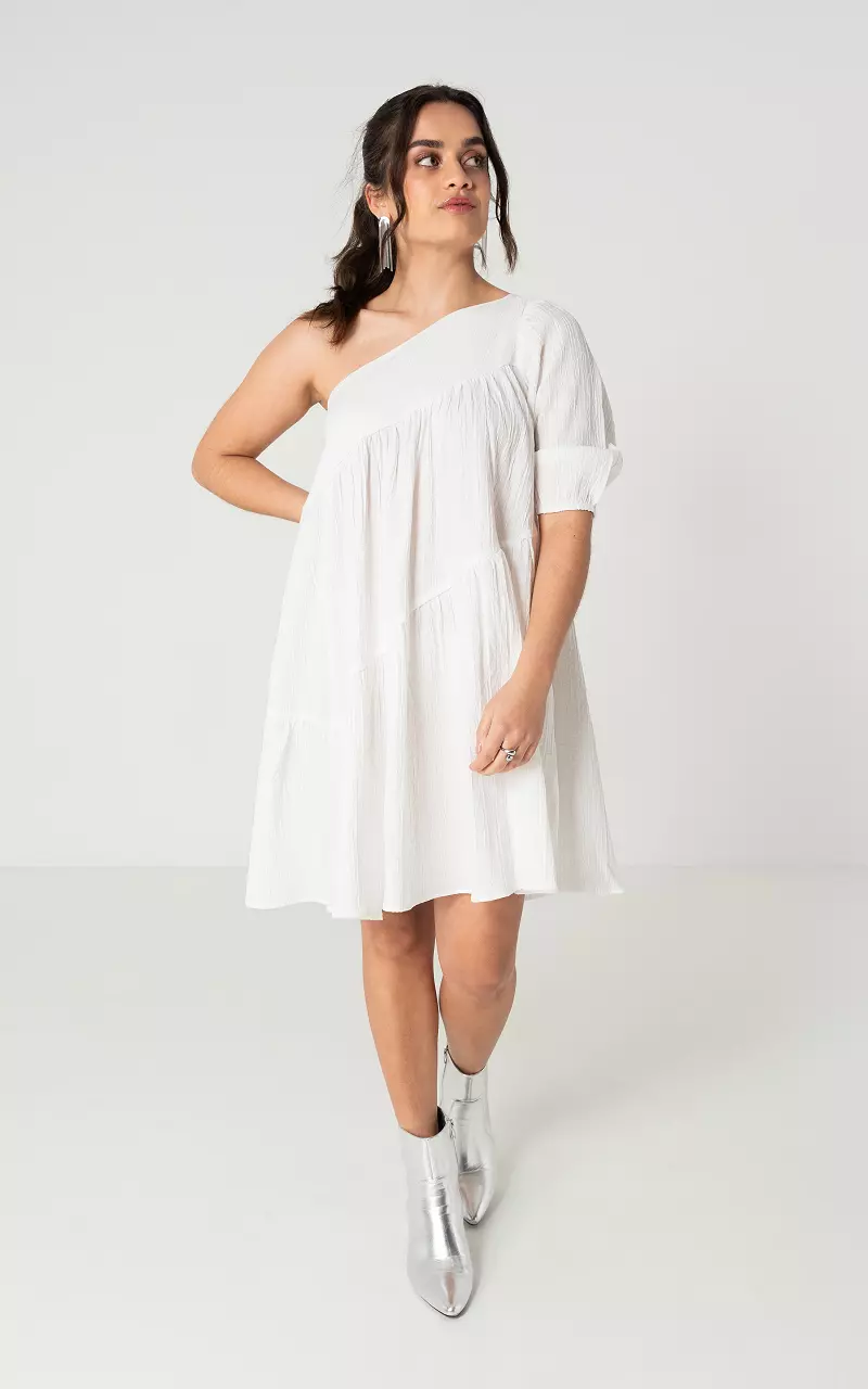 One Shoulder Kleid  Weiß