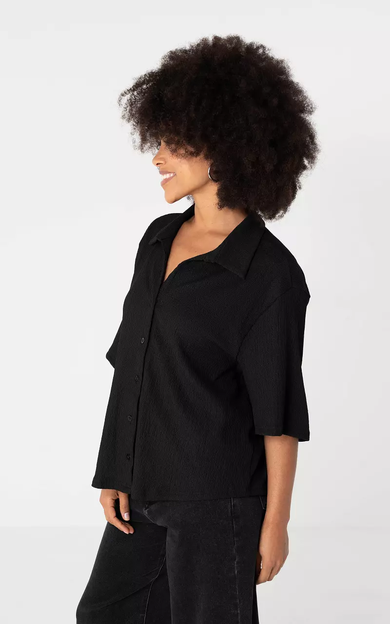 Locker fallende Bluse Schwarz