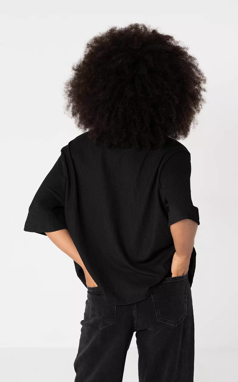 Locker fallende Bluse Schwarz