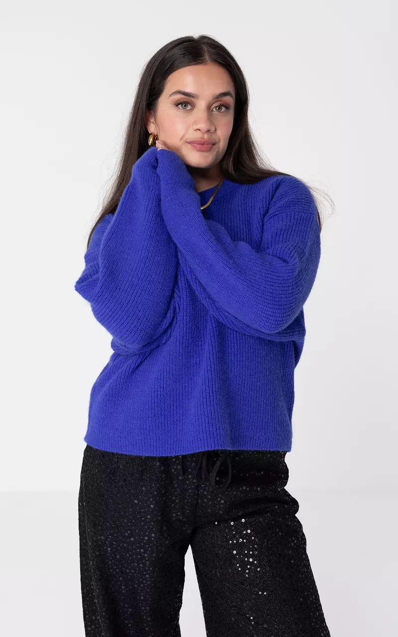 Sweater with round neck Cobalt Blue Guts Gusto