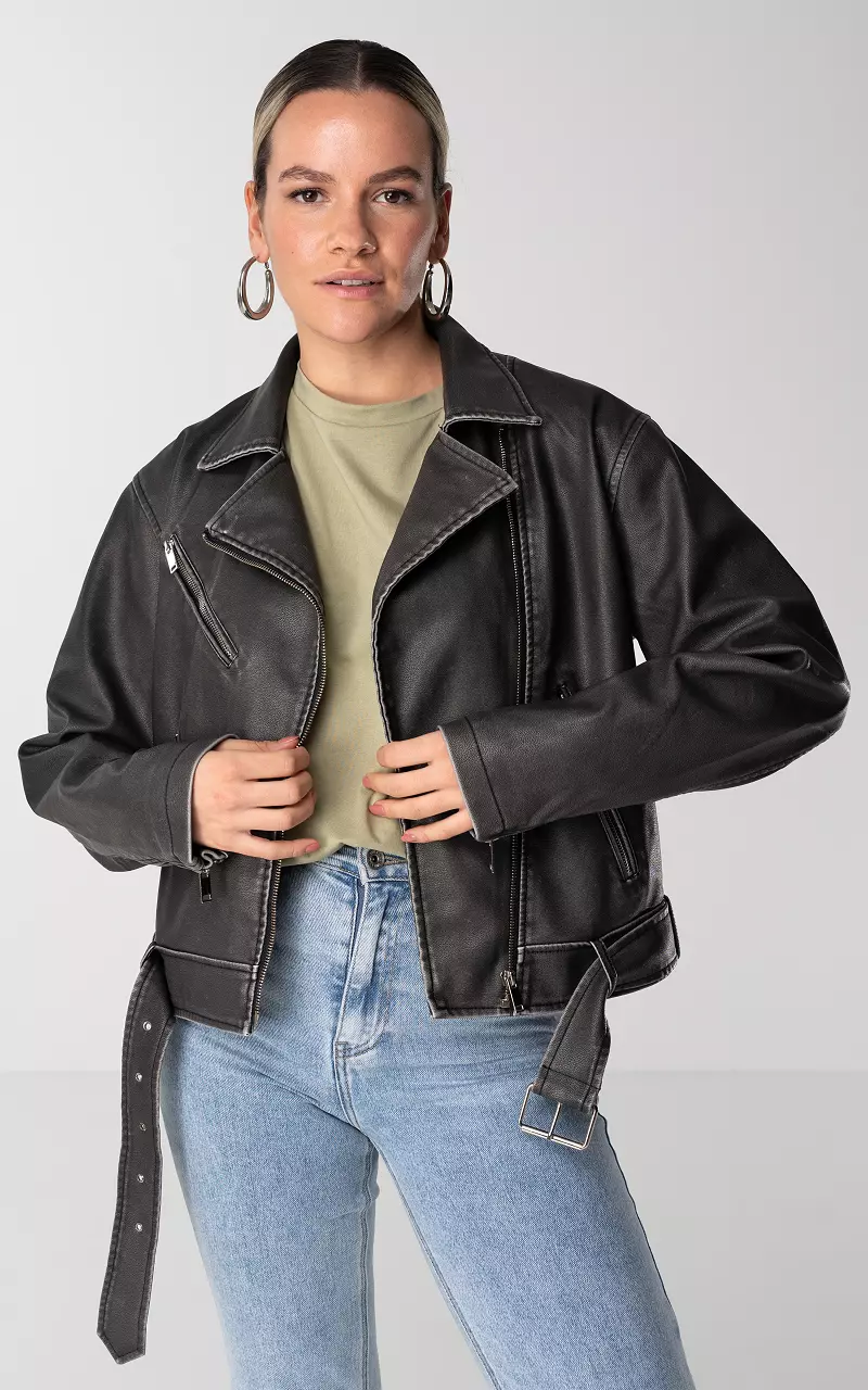 Imitation on sale leather jacket