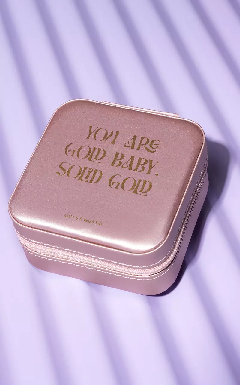 Schmuckkästchen mit goldfarbenem Print Pink Gold