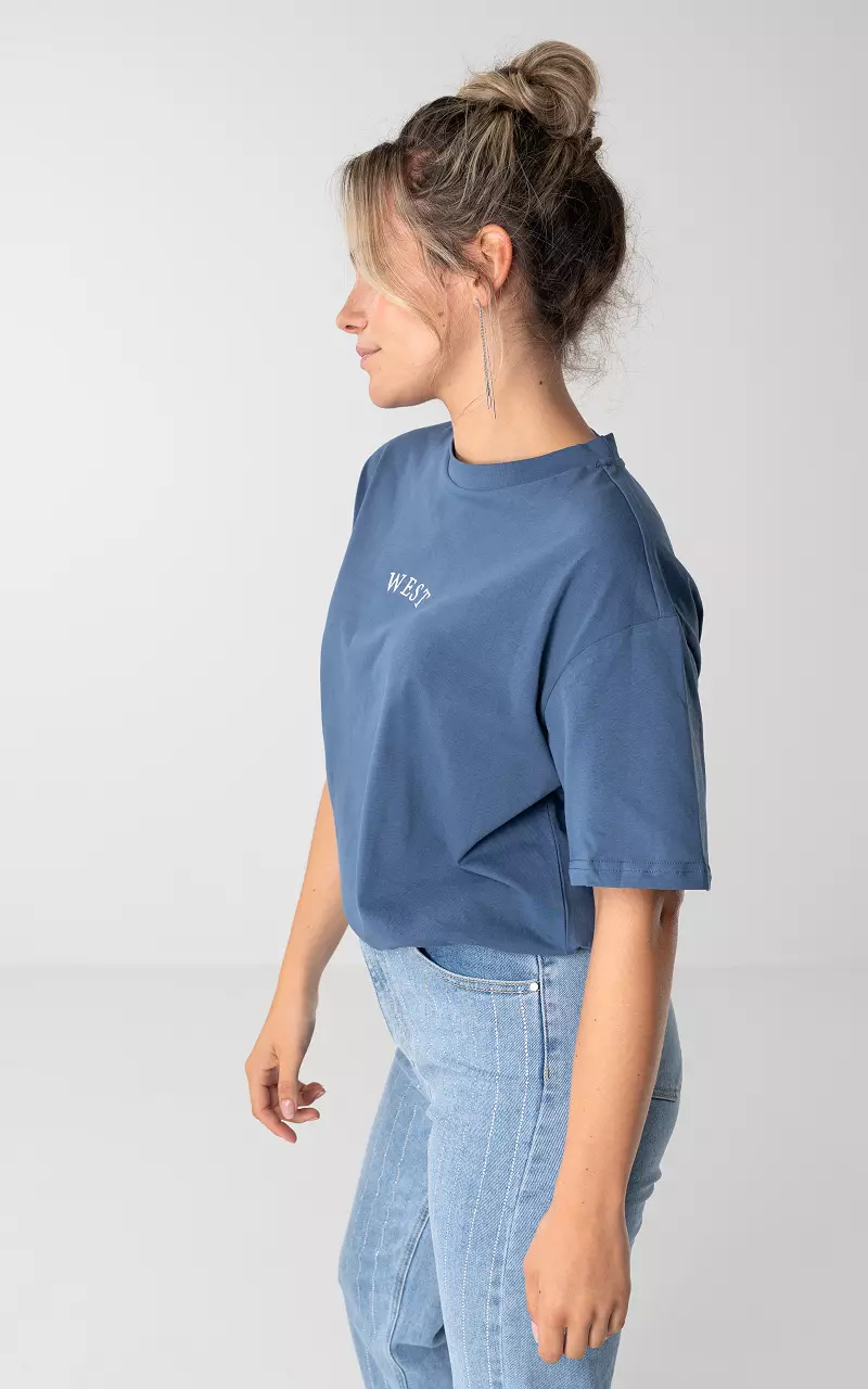 Basic shirt with text Blue