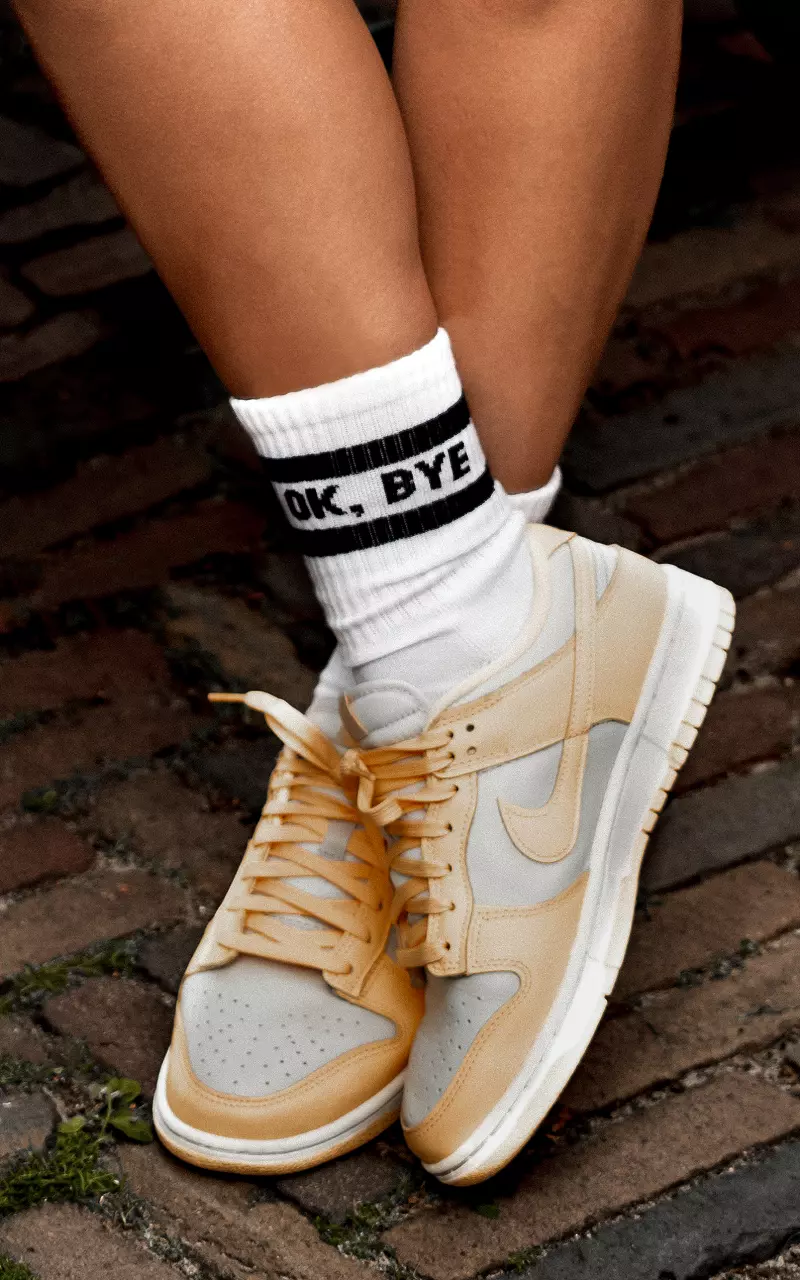 Chaussettes de sport 'ok, bye' Blanc Noir