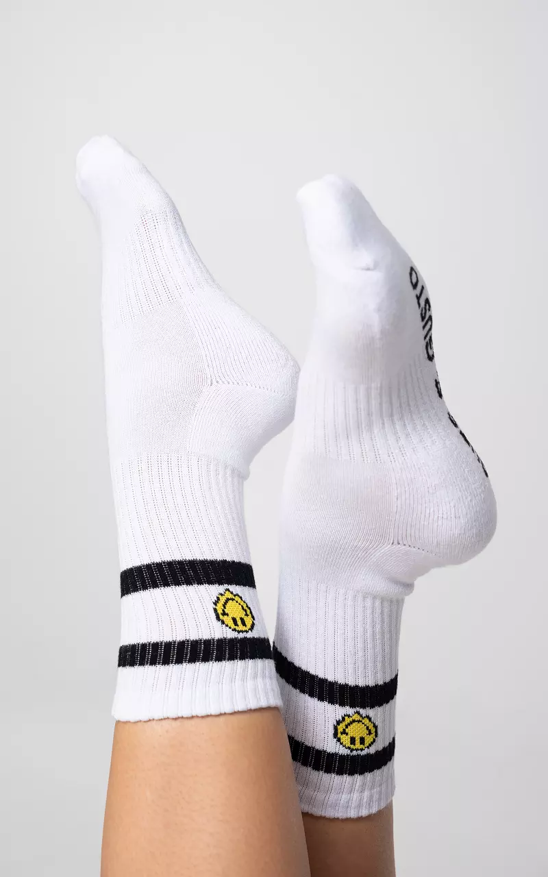 Sports socks Smiley White Black