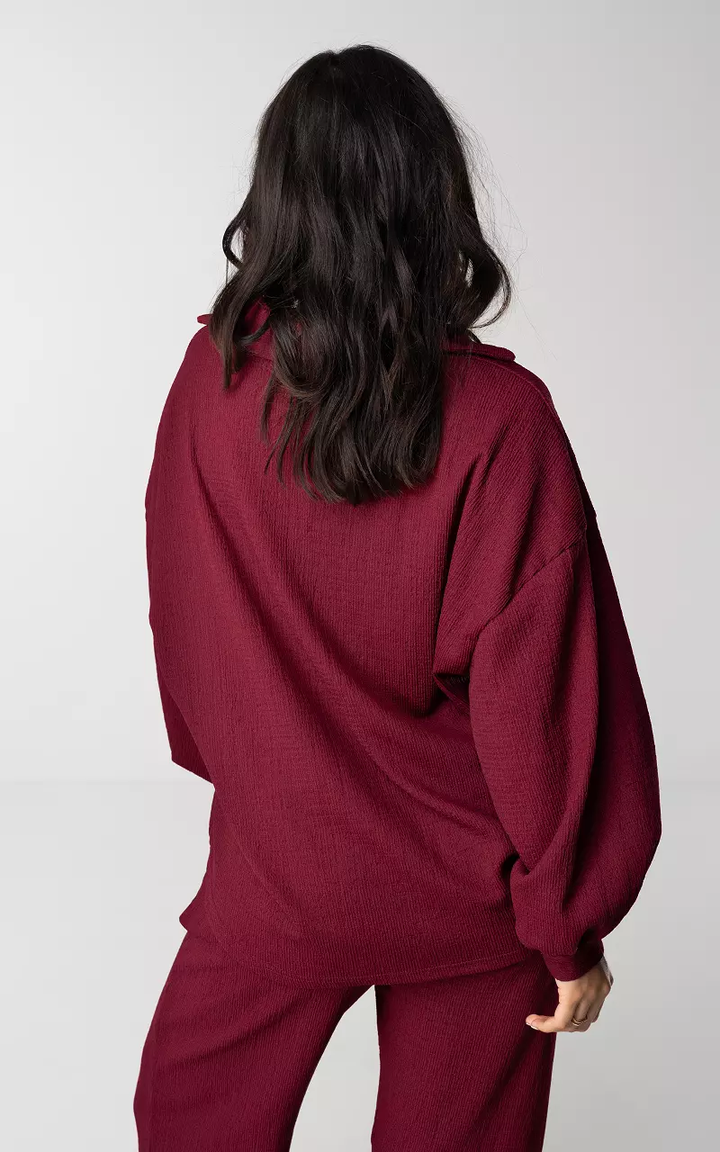 Oversized blouse with buttons Bordeaux