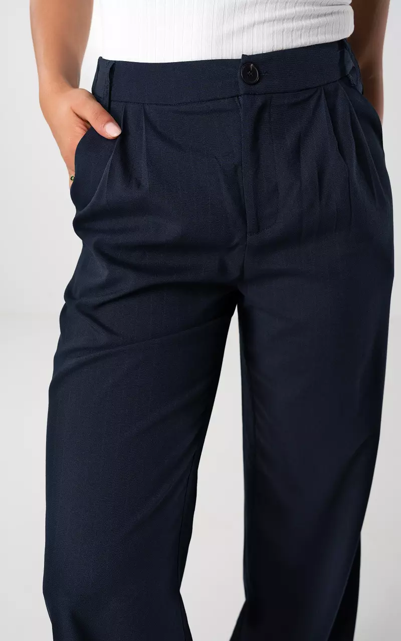 Wide leg pantalon with pinstripe - Dark Grey