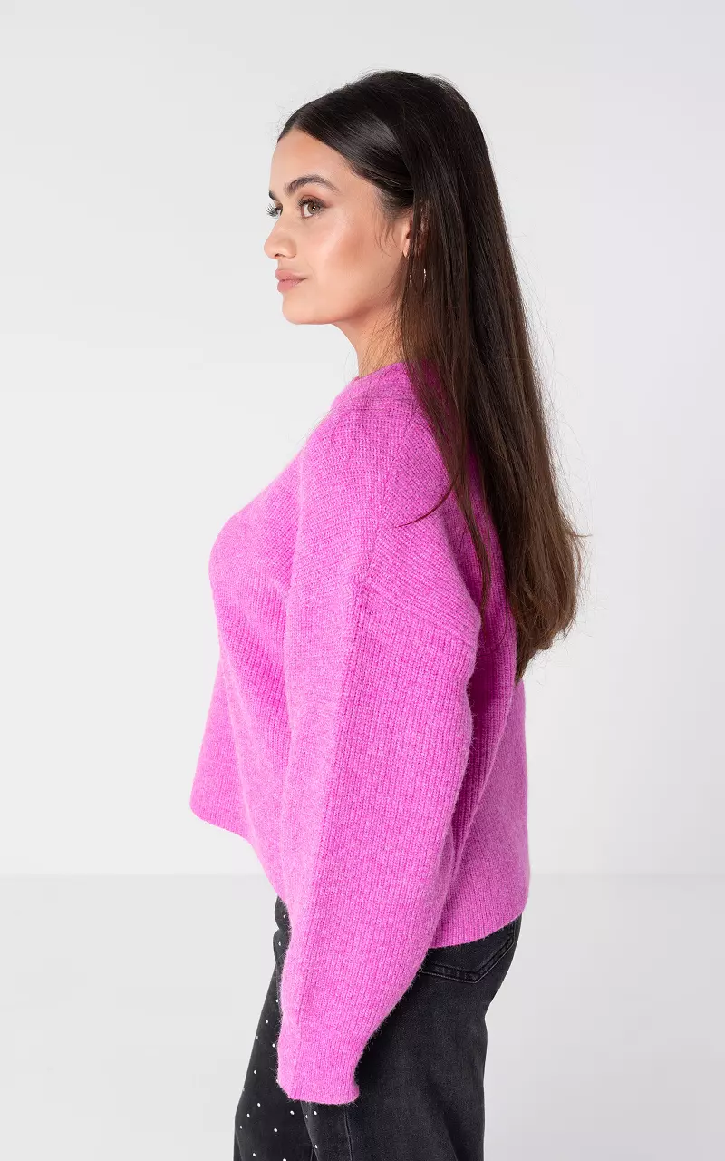 Sweater with round neck Pink