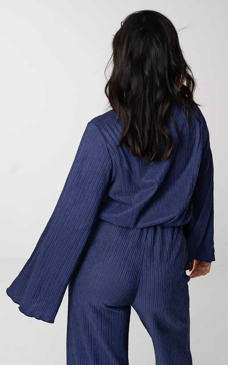 Long sleeve round neck top Dark Blue